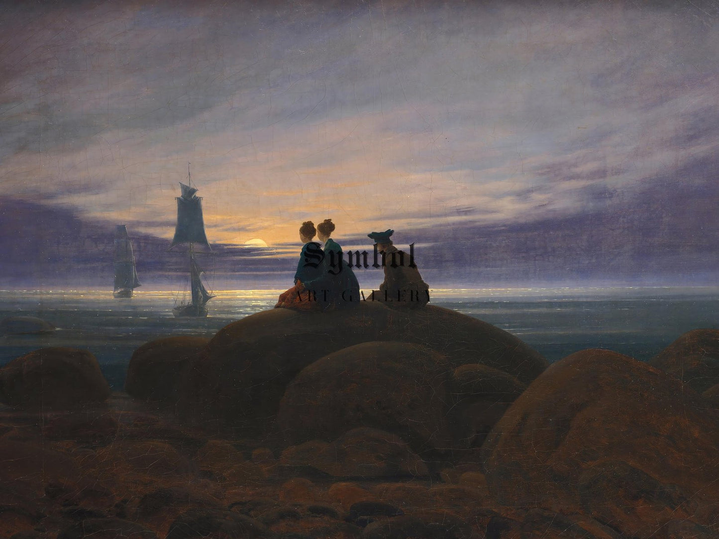 Moonrise over the Sea by Caspar David Friedrich, 1822, Romanticism and Classical Landscapes, fine art print