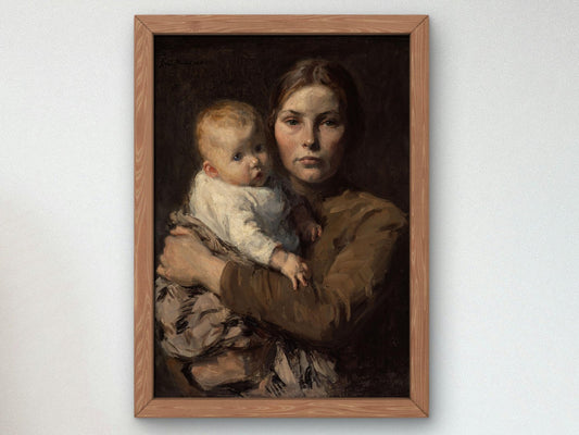 Mother and Child by Julius Gaari Melchers, 1906, Realism and Naturalism, fine art print