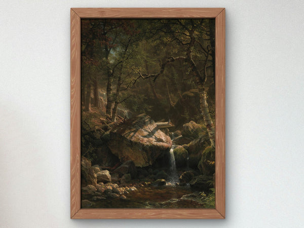 Mountain Brook by Albert Bierstadt 1863, Wall Art Print, Fine Art Reproduction, Museum Quality Decor, Poster