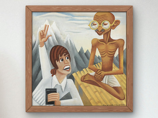 Ms. McPherson Interviewing Gandhi in Himalaya by Miguel Covarrubias, 1939, Art Deco and American Modernism, fine art print