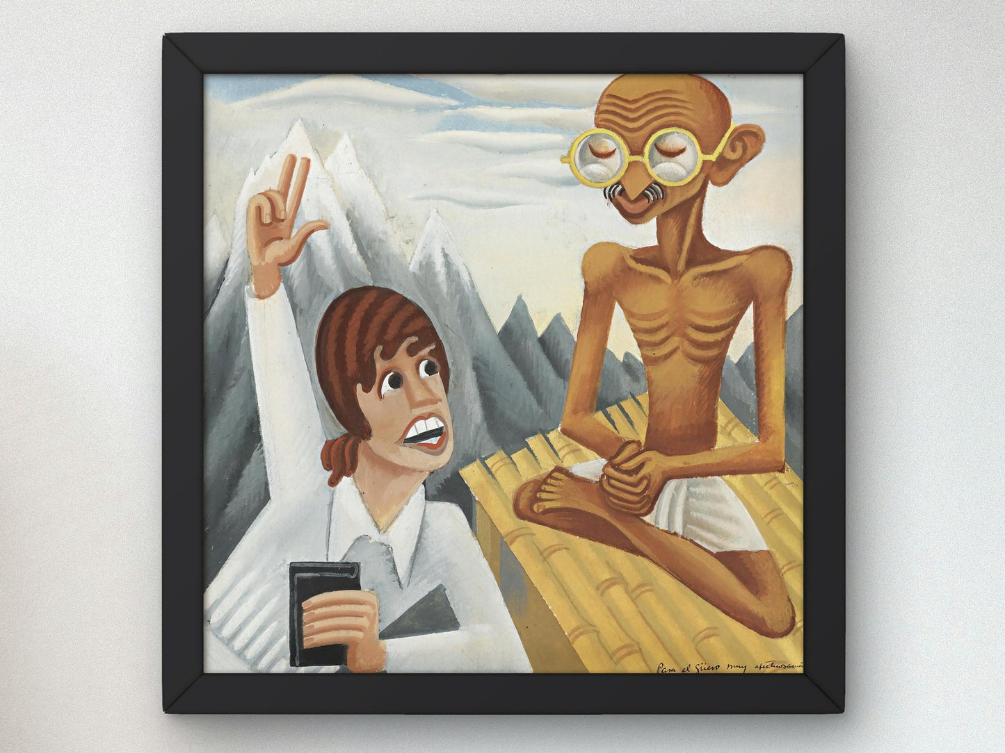 Ms. McPherson Interviewing Gandhi in Himalaya by Miguel Covarrubias, 1939, Art Deco and American Modernism, fine art print