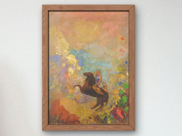 Muse on Pegasus by Odilon Redon 1907, Wall Art Print, Fine Art Reproduction, Museum Quality Decor