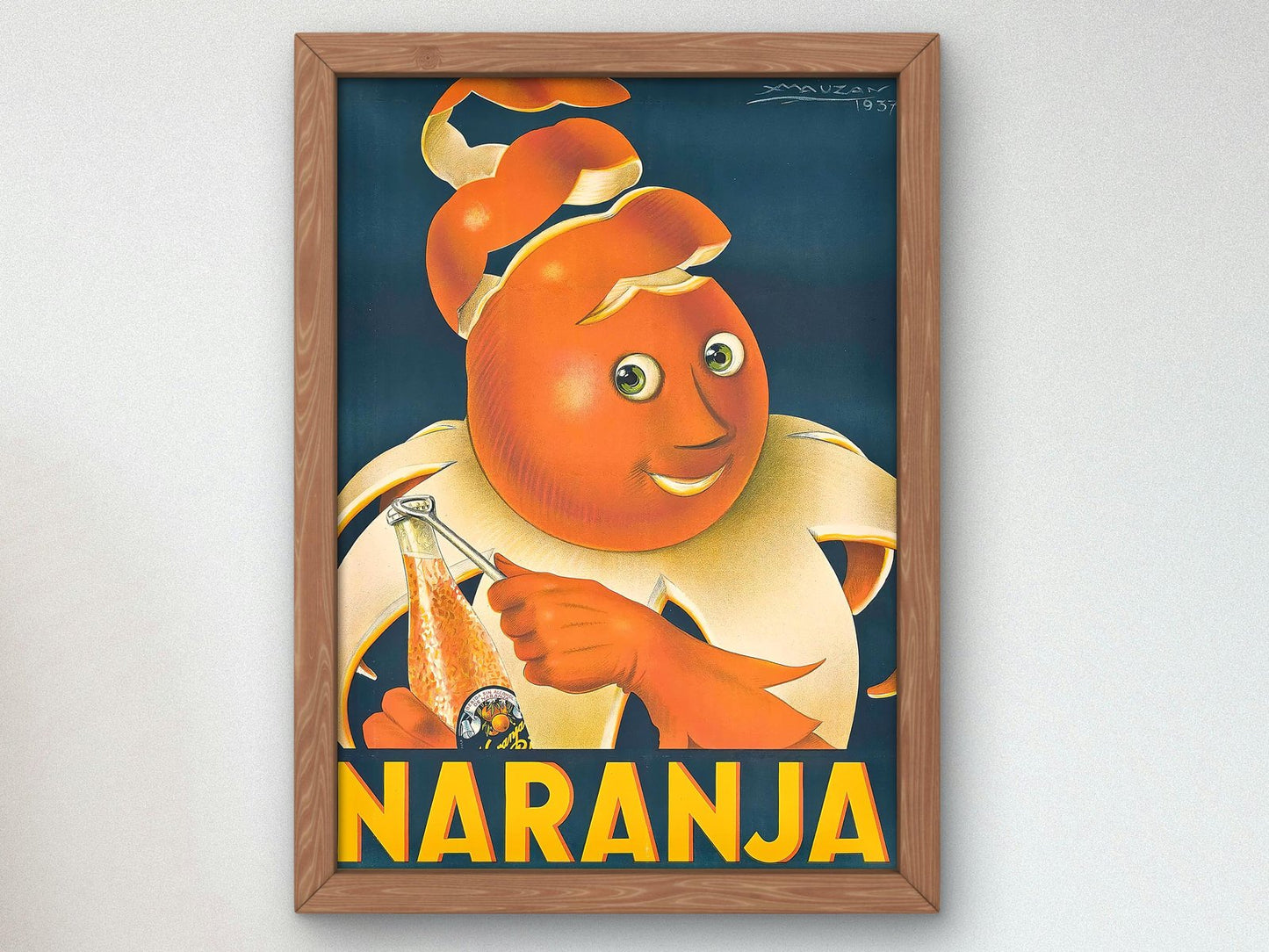 Naranja Juice poster by Achille Mauzan, 1937, Vintage Ads and Posters, fine art print