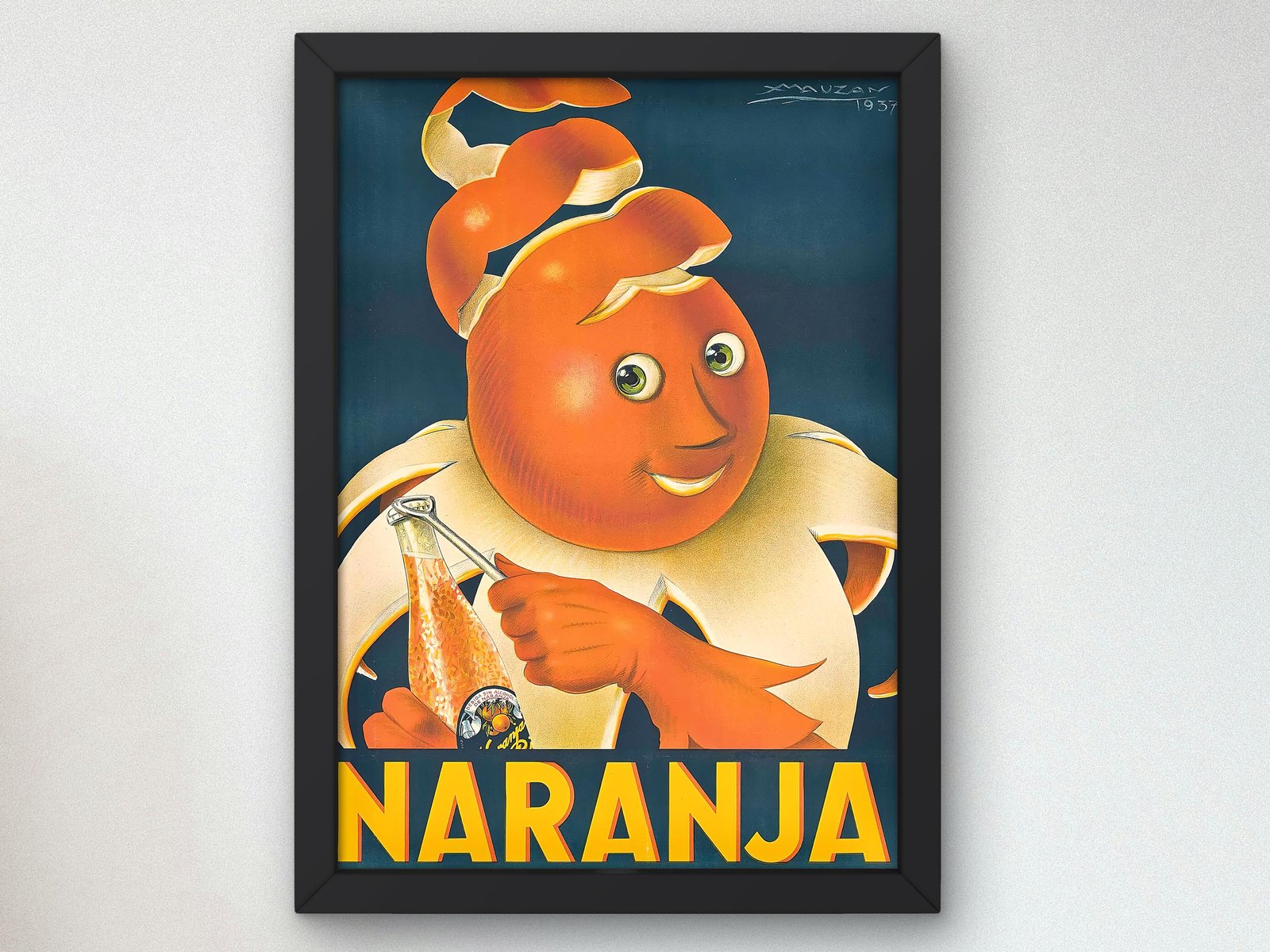 Naranja Juice poster by Achille Mauzan, 1937, Vintage Ads and Posters, fine art print