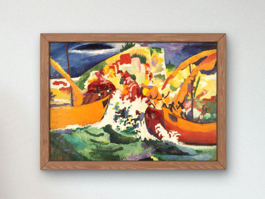 Native Sea Fight by August Macke, 1912, Expressionism and Fauvism, fine art print