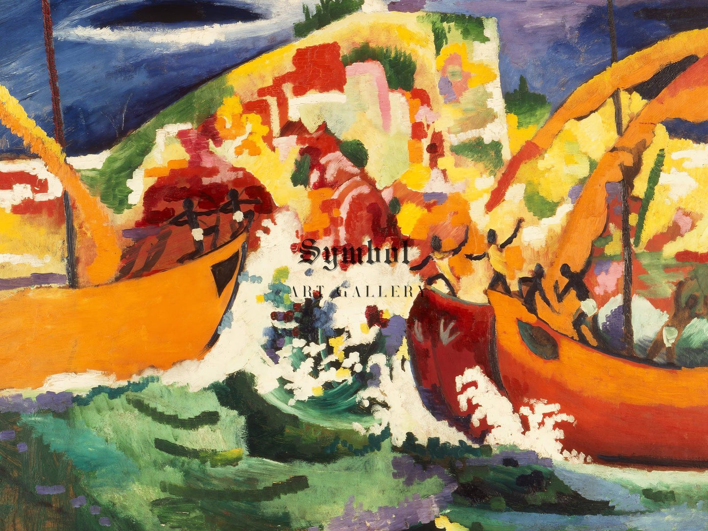 Native Sea Fight by August Macke, 1912, Expressionism and Fauvism, fine art print