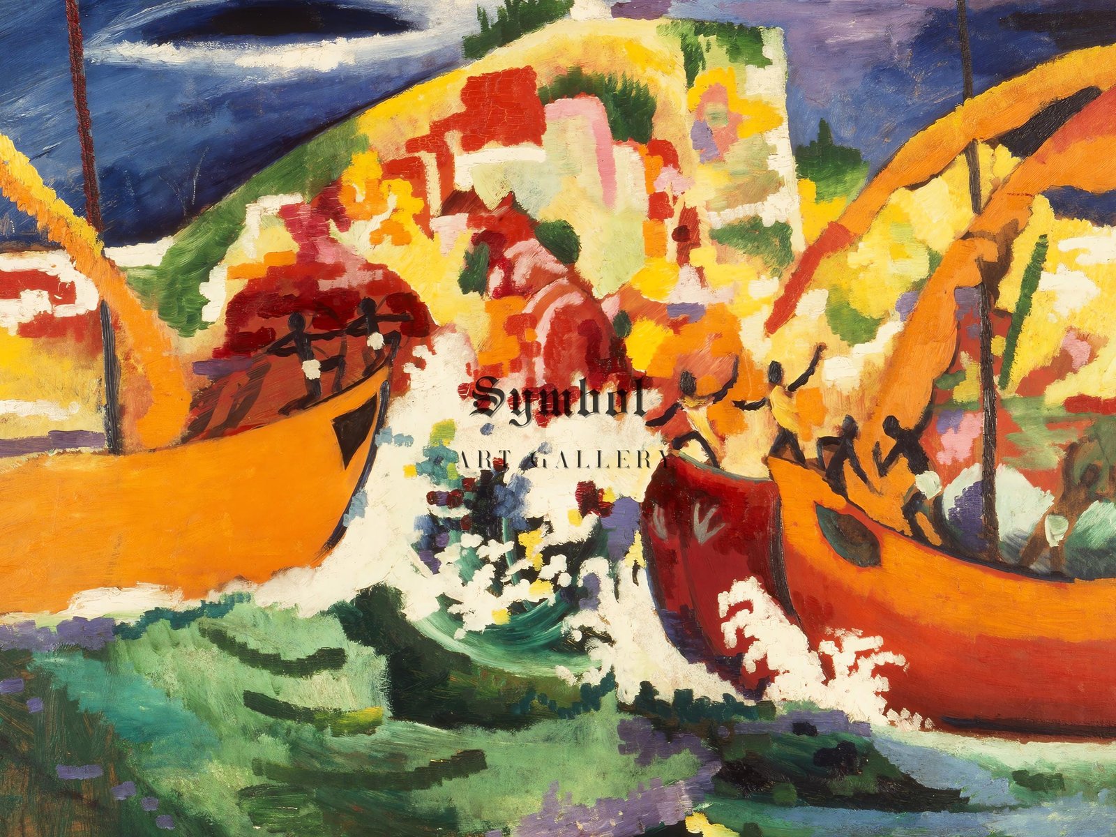 Native Sea Fight by August Macke, 1912, Expressionism and Fauvism, fine art print