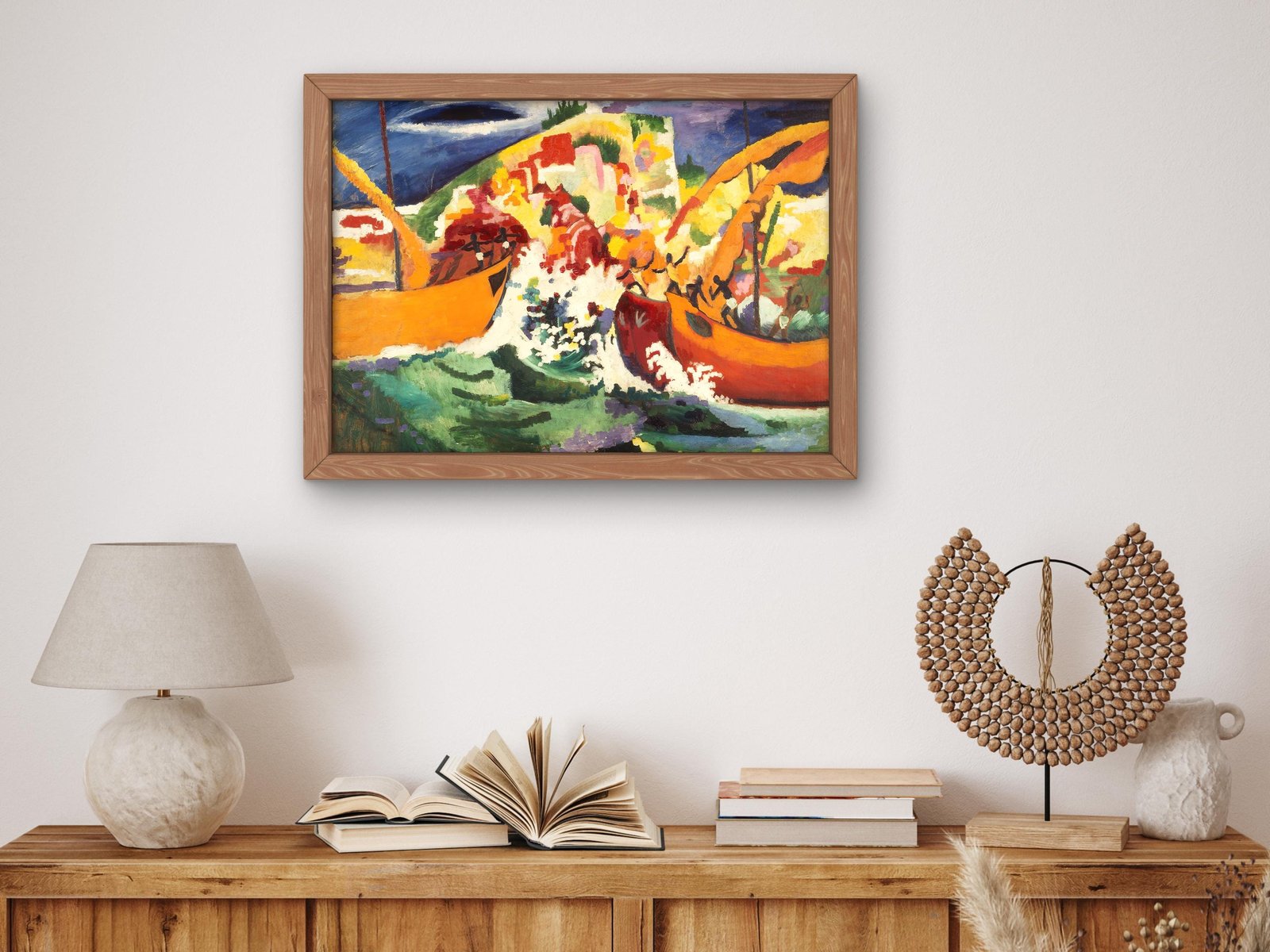 Native Sea Fight by August Macke, 1912, Expressionism and Fauvism, fine art print