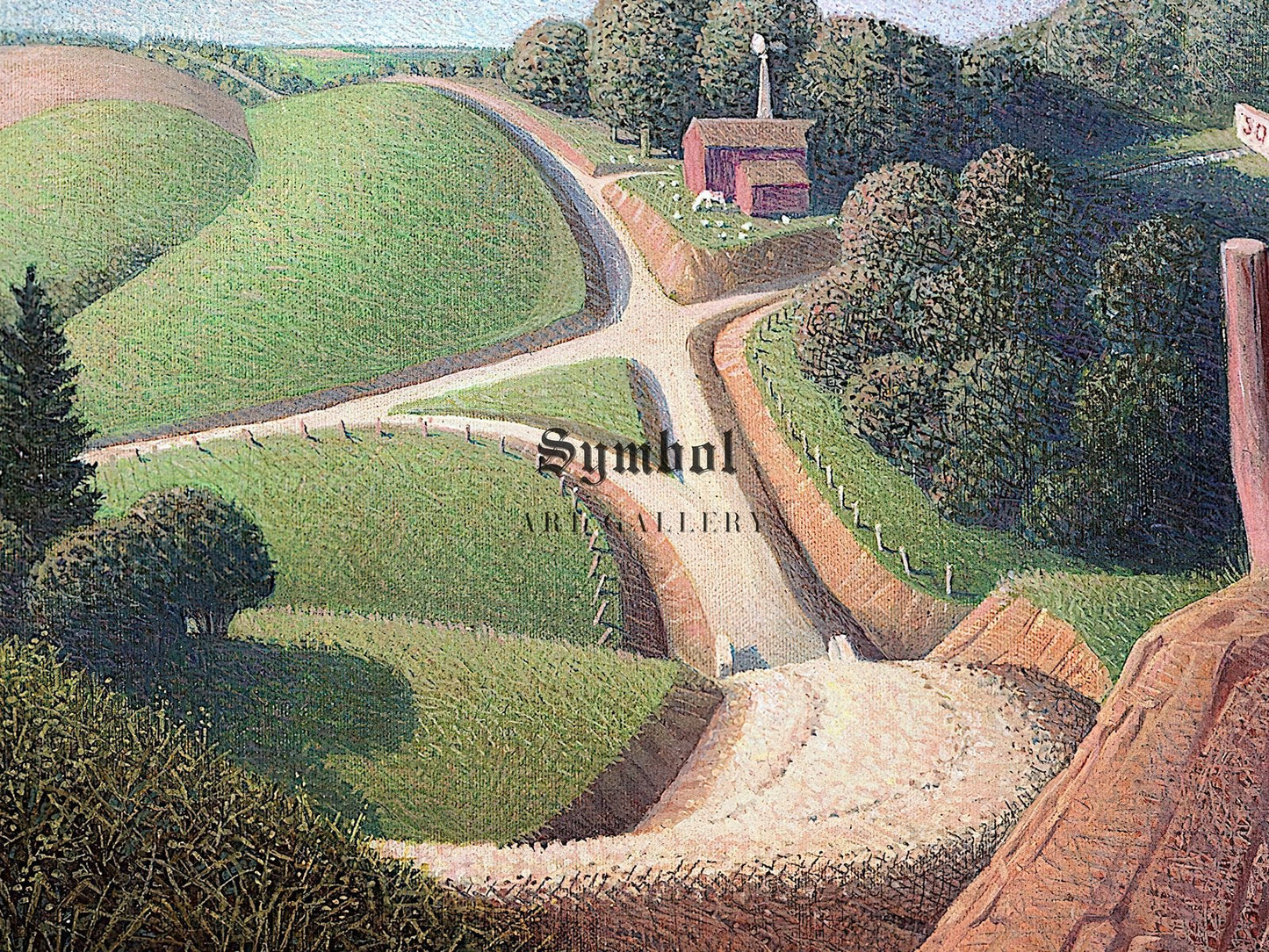 New Road by Grant Wood, 1939, Art Deco and American Modernism, fine art print