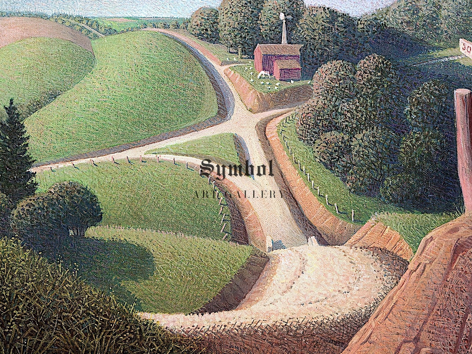 New Road by Grant Wood, 1939, Art Deco and American Modernism, fine art print