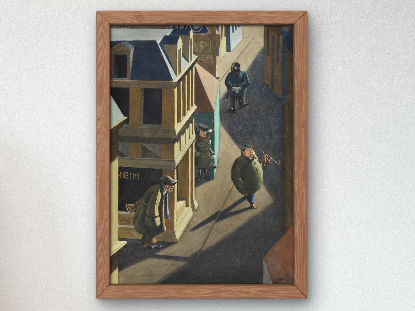 Night Street Scene by Georg Scholz, 1923, Art Deco and American Modernism, fine art print