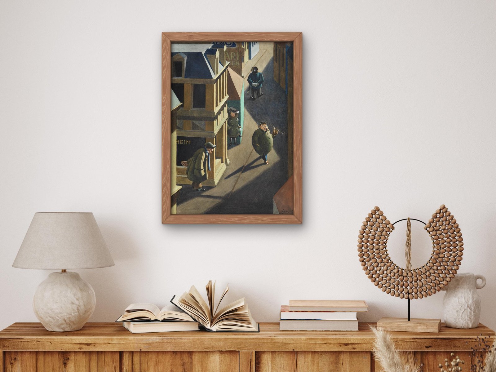 Night Street Scene by Georg Scholz, 1923, Art Deco and American Modernism, fine art print