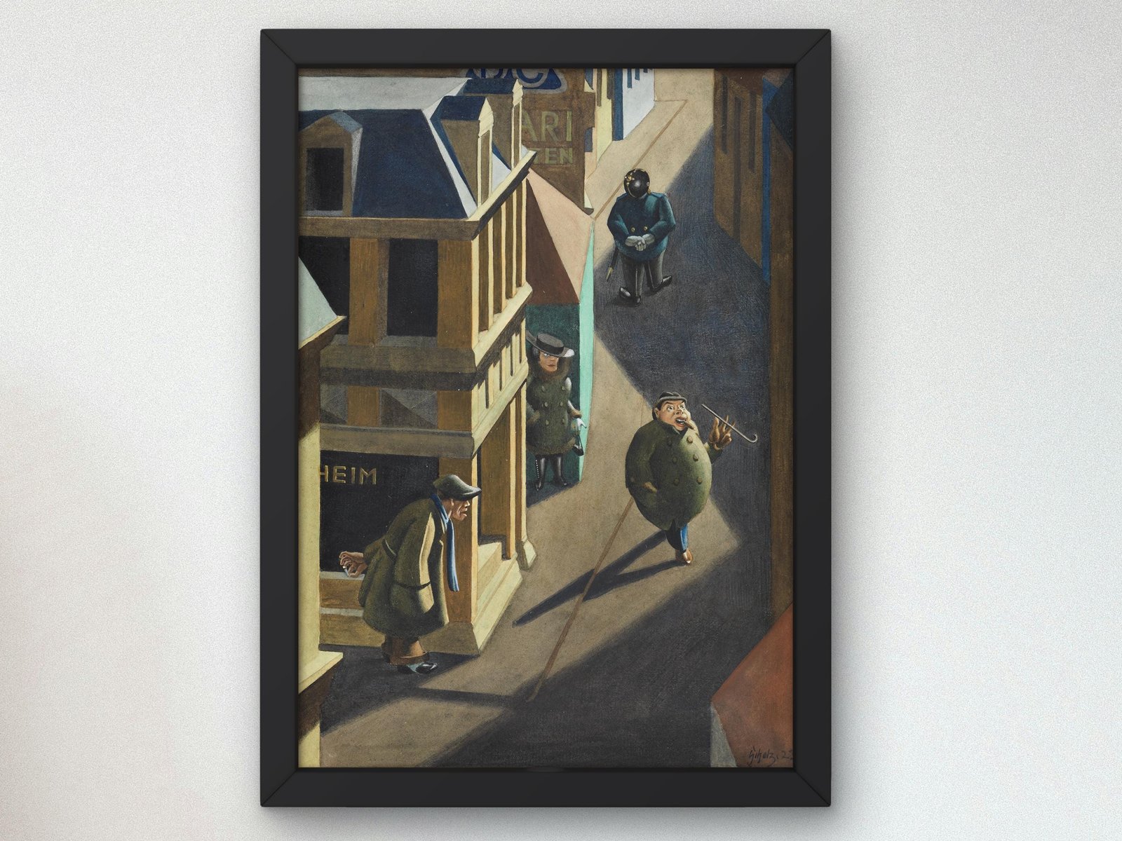 Night Street Scene by Georg Scholz, 1923, Art Deco and American Modernism, fine art print