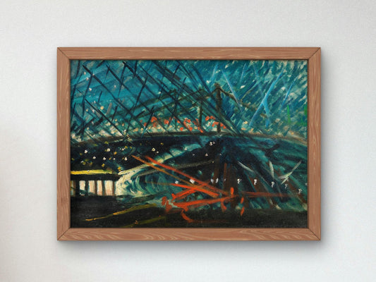 Night View of Brooklyn Bridge by Joseph Stella, 1918, Art Deco and American Modernism, fine art print