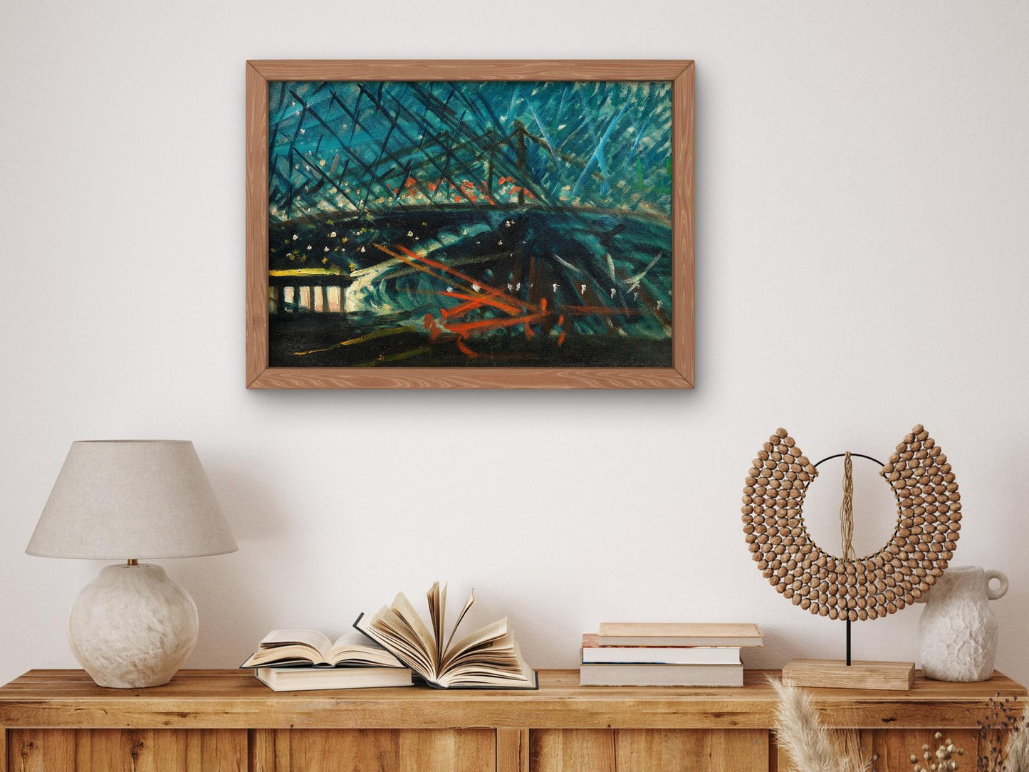 Night View of Brooklyn Bridge by Joseph Stella, 1918, Art Deco and American Modernism, fine art print