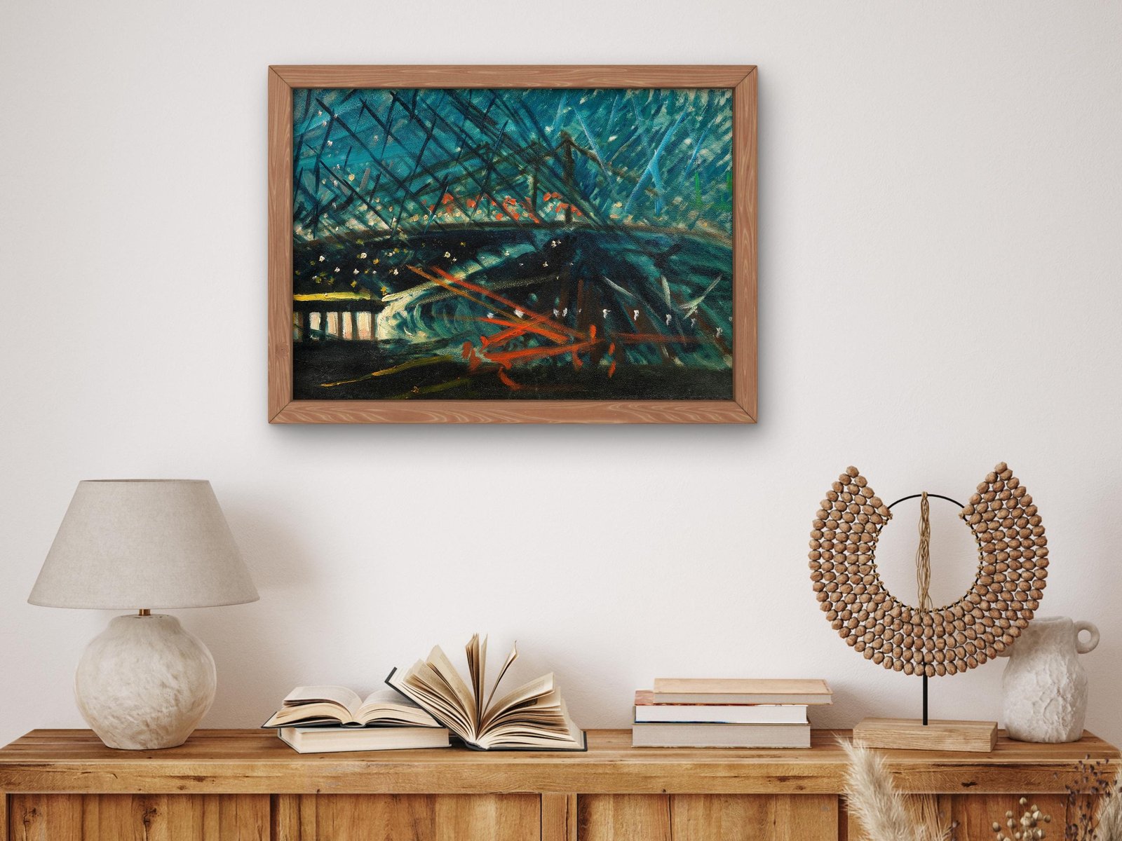 Night View of Brooklyn Bridge by Joseph Stella, 1918, Art Deco and American Modernism, fine art print