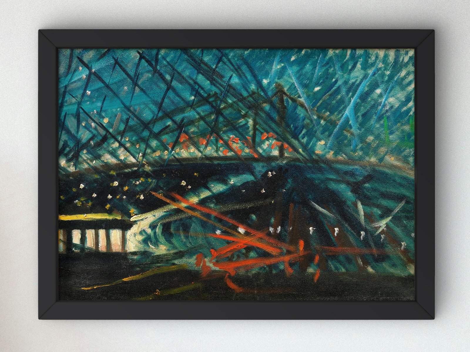 Night View of Brooklyn Bridge by Joseph Stella, 1918, Art Deco and American Modernism, fine art print