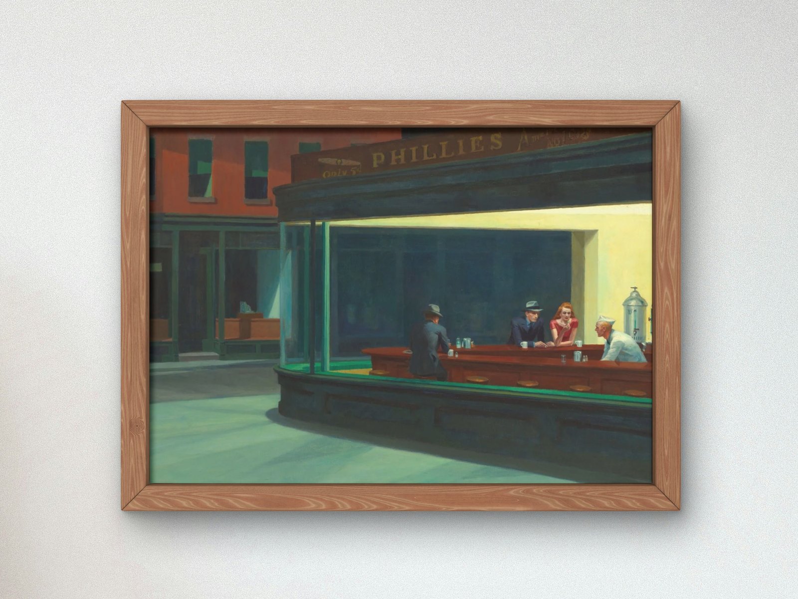 Nighthawks by Edward Hopper, 1942, Art Deco and American Modernism, fine art print
