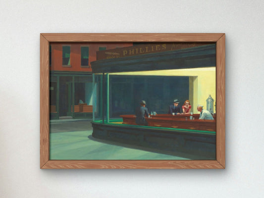 Nighthawks by Edward Hopper, 1942, Art Deco and American Modernism, fine art print