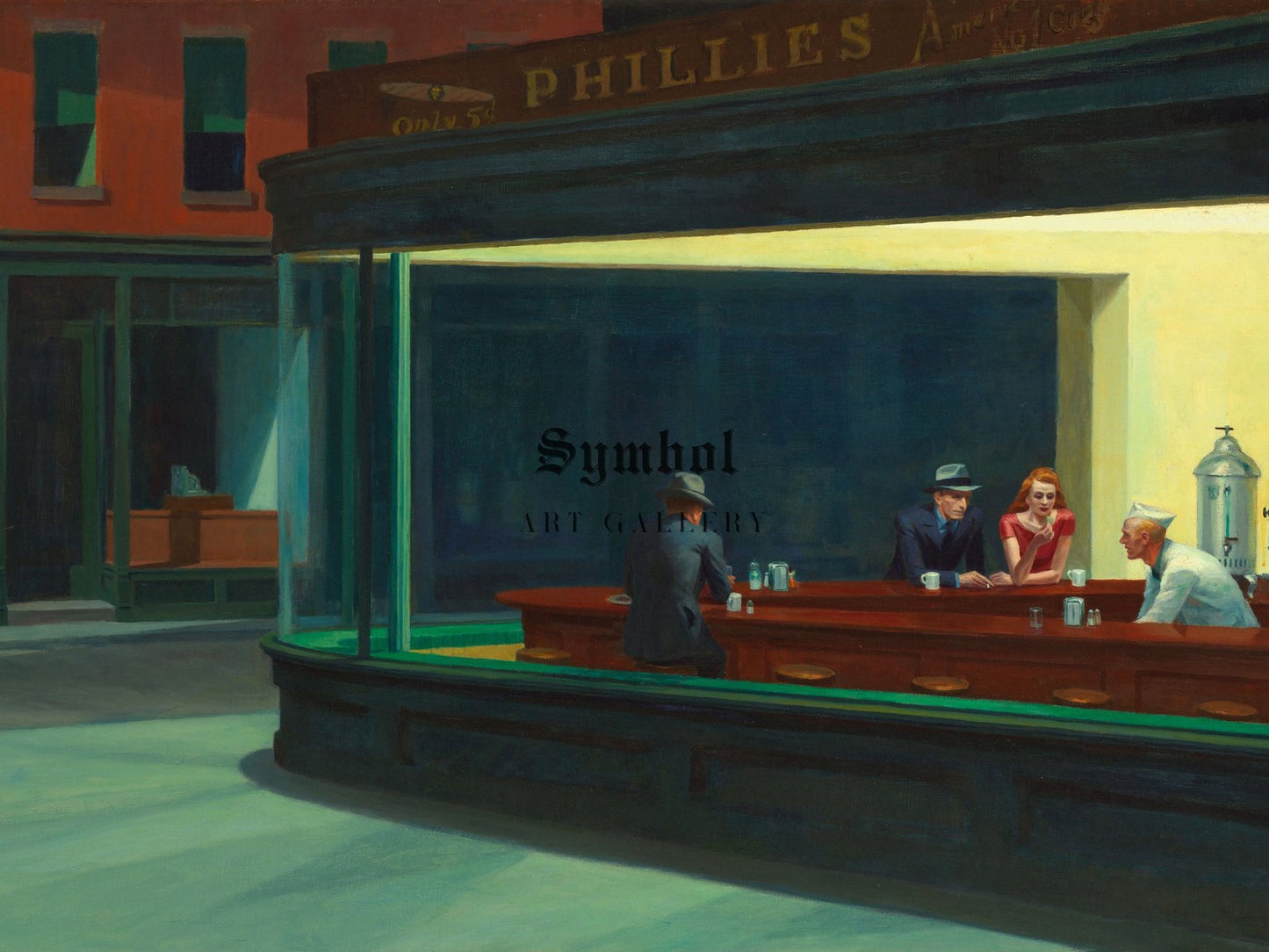 Nighthawks by Edward Hopper, 1942, Art Deco and American Modernism, fine art print