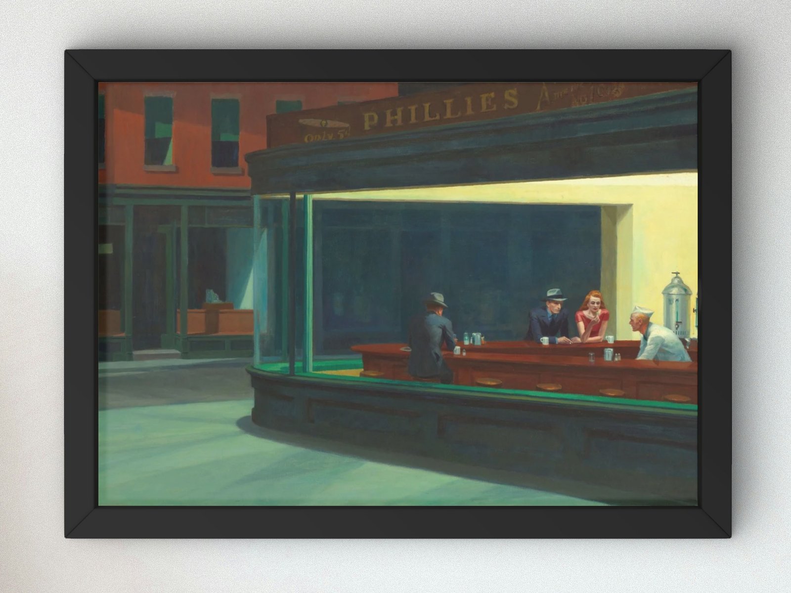 Nighthawks by Edward Hopper, 1942, Art Deco and American Modernism, fine art print