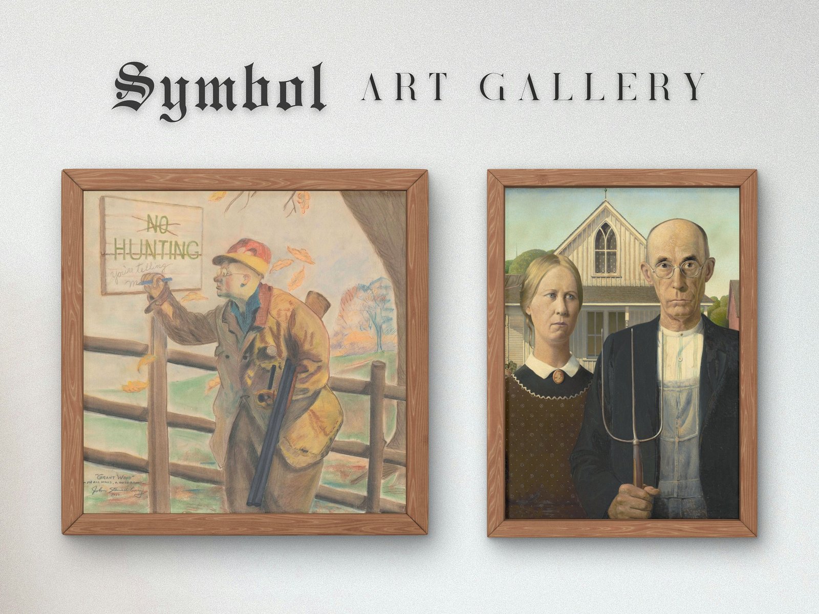 Painting by Grant Wood, American Modernism, fine art print