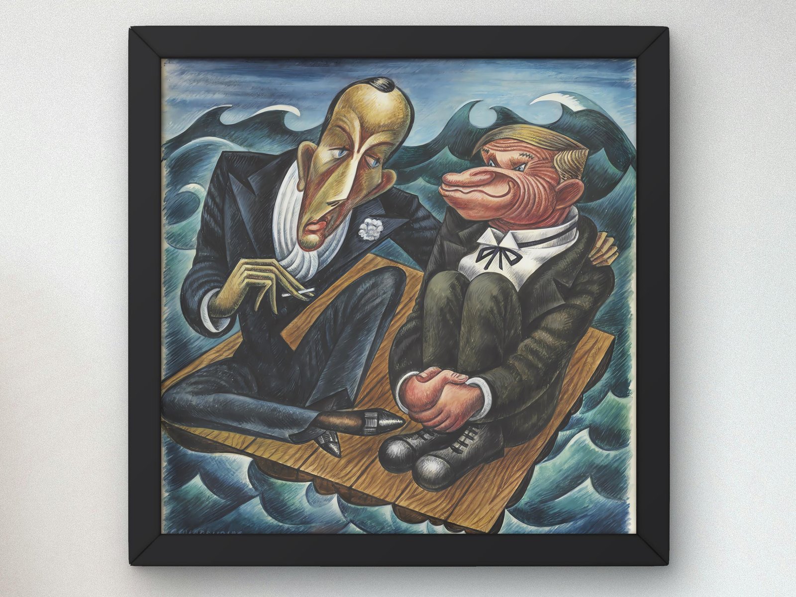 Noel Coward vs. Will Rogers by Miguel Covarrubias, 1935, Art Deco and American Modernism fine art print