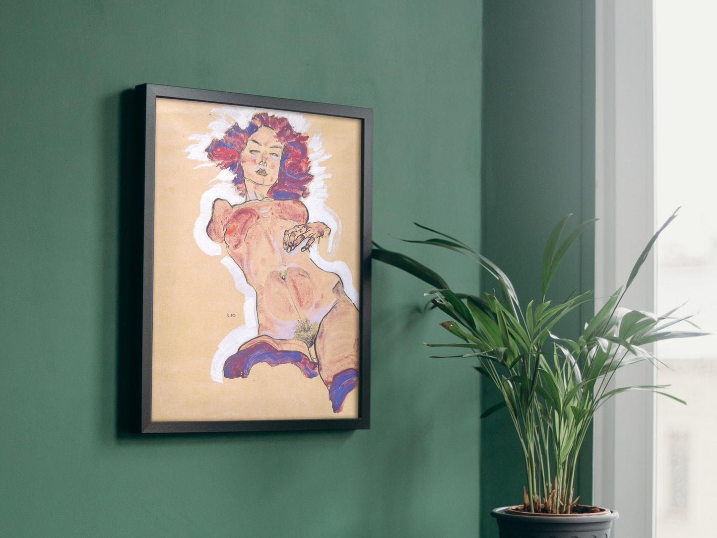Nu Feminin by Egon Schiele, 1910, Expressionism, figure study, fine art print