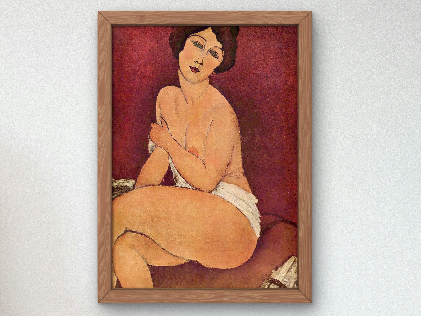 Nude Sitting on a Divan by Amedeo Modigliani, 1917, Art Deco, fine art print