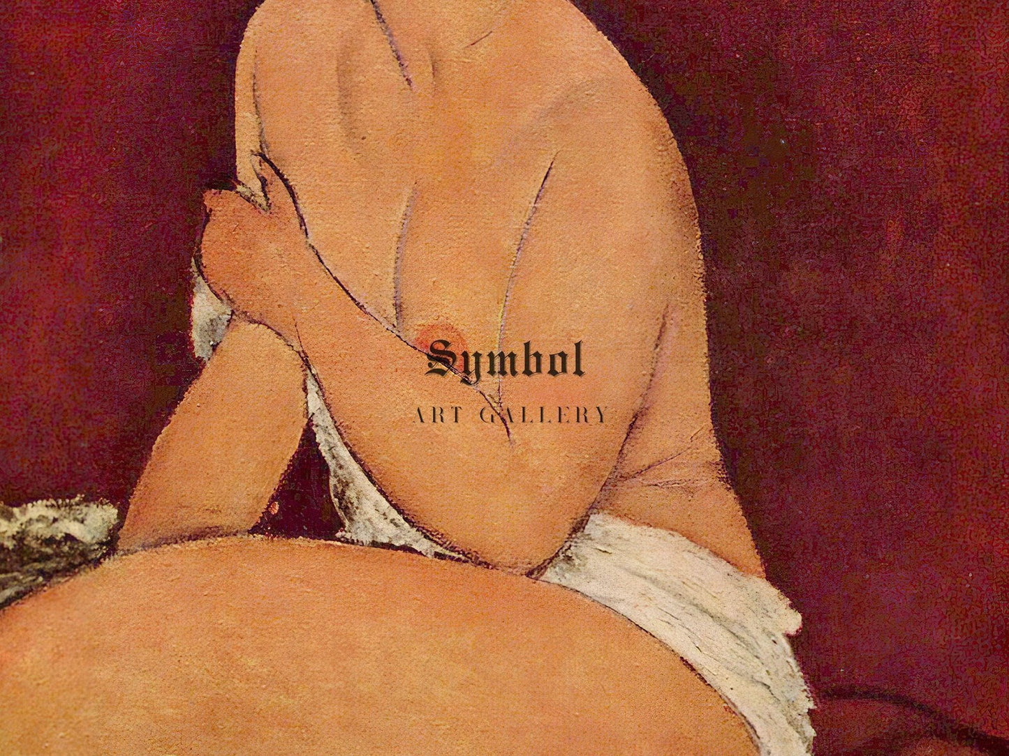 Nude Sitting on a Divan by Amedeo Modigliani, 1917, Art Deco, fine art print
