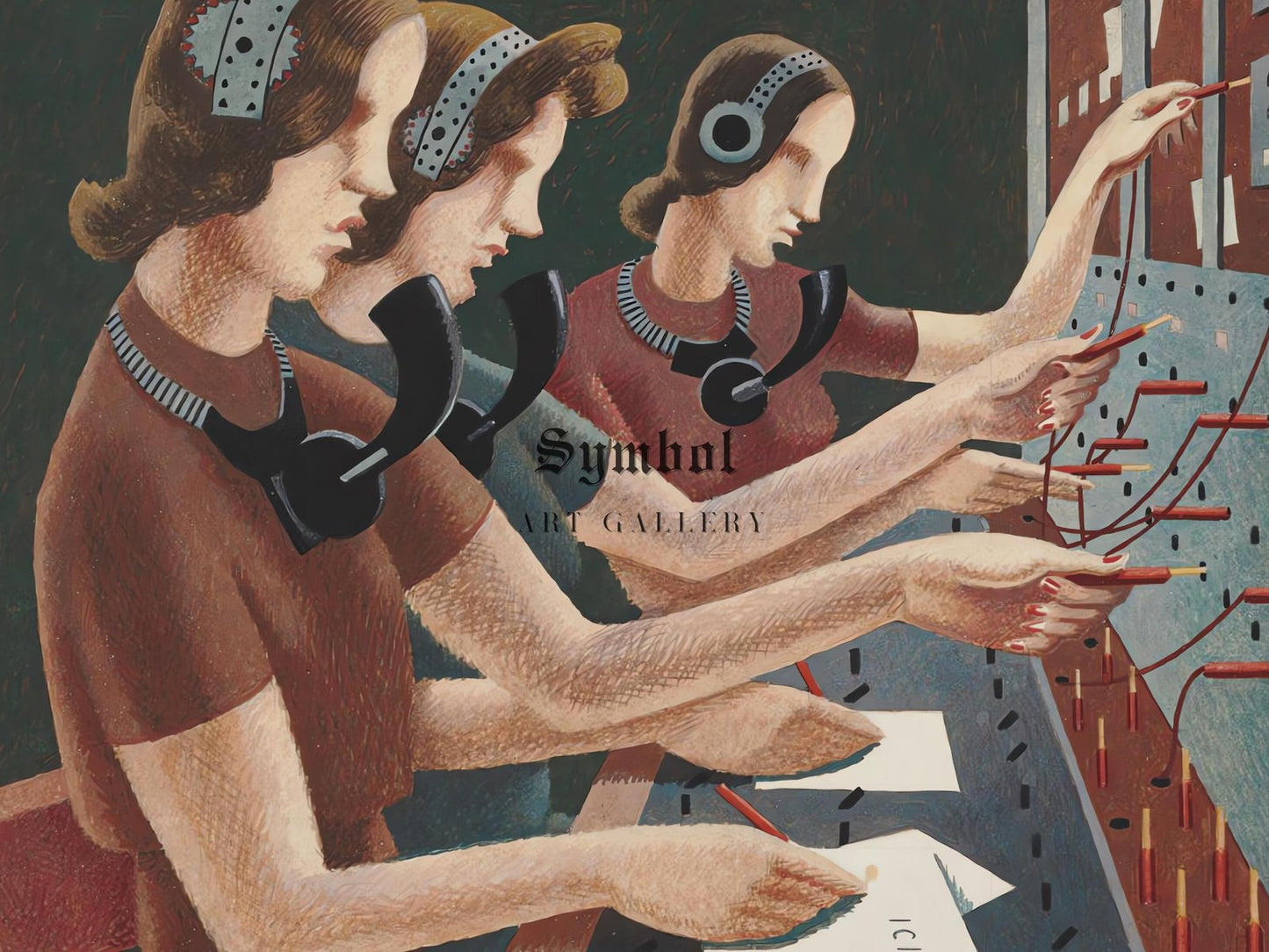 Number Please by Edward Wadsworth, 1942, Art Deco and American Modernism, fine art print