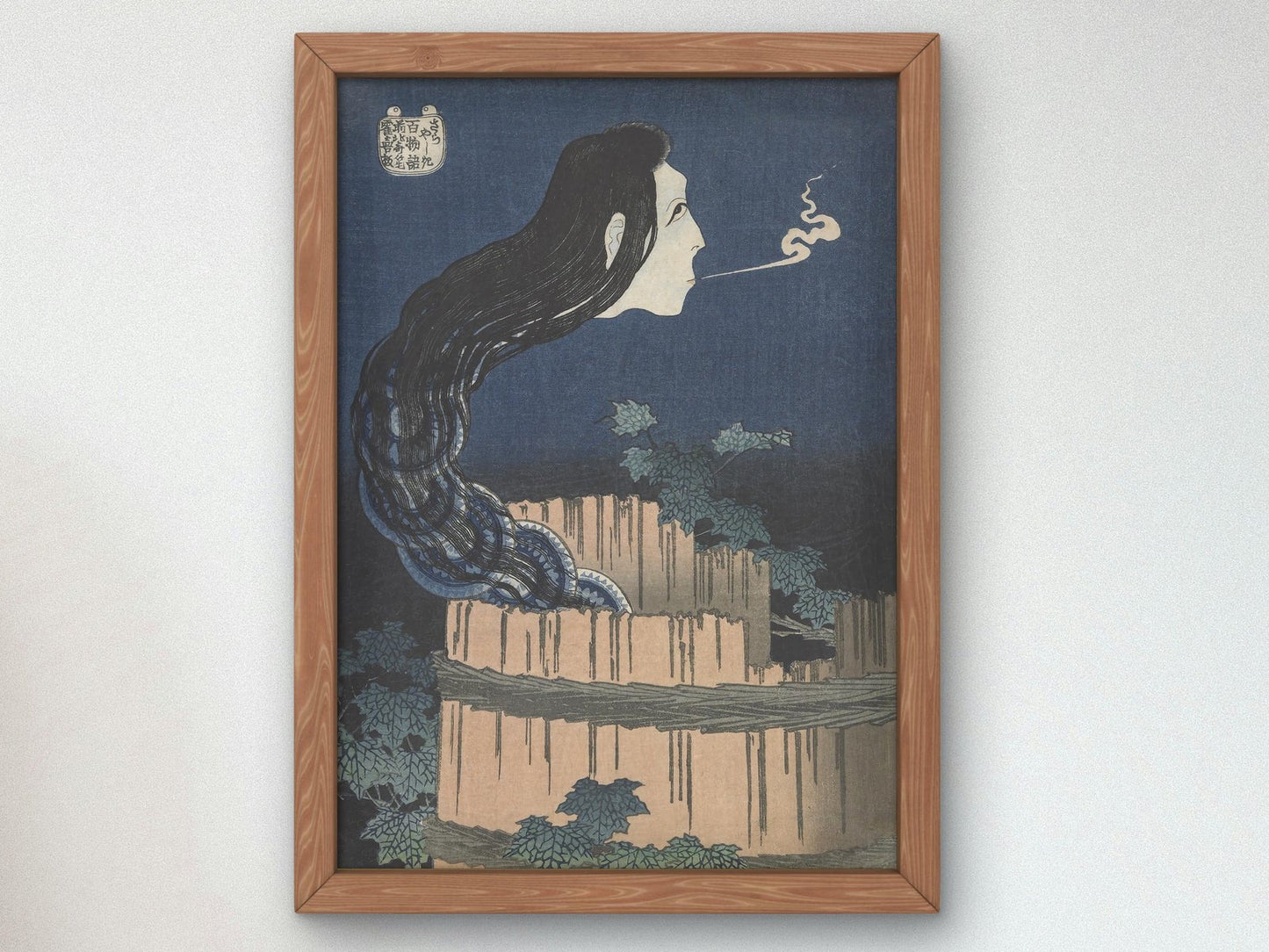 One Hundred Ghost Tales, House of Broken Plates by Hokusai, 1832, Japanese Woodblock Prints, fine art print