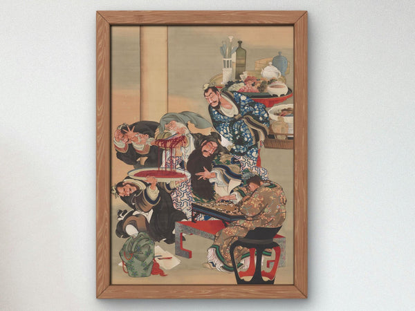 Operating on Guan Yu's Arm by Katsushika Oi 1840, Wall Art Print, Fine Art Reproduction, Museum Quality Decor, Poster