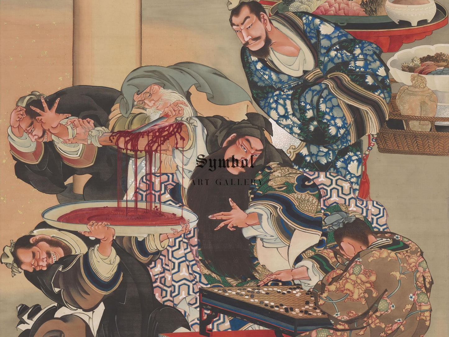 Operating on Guan Yu's Arm by Katsushika Oi, 1840, Japanese Woodblock Prints, fine art print