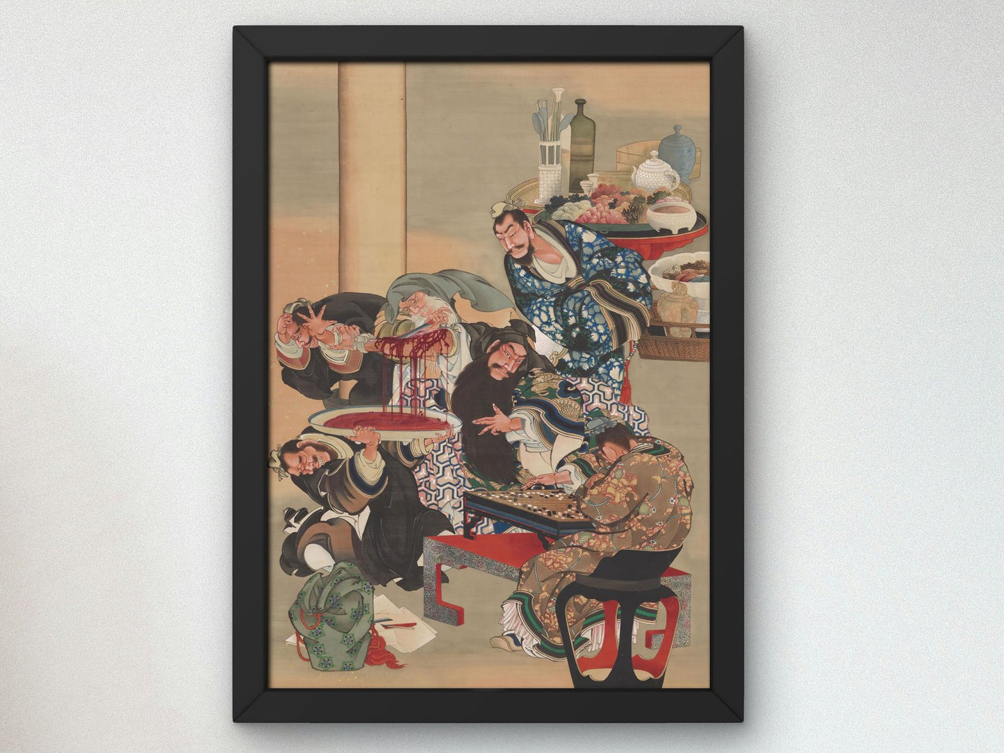 Operating on Guan Yu's Arm by Katsushika Oi, 1840, Japanese Woodblock Prints, fine art print