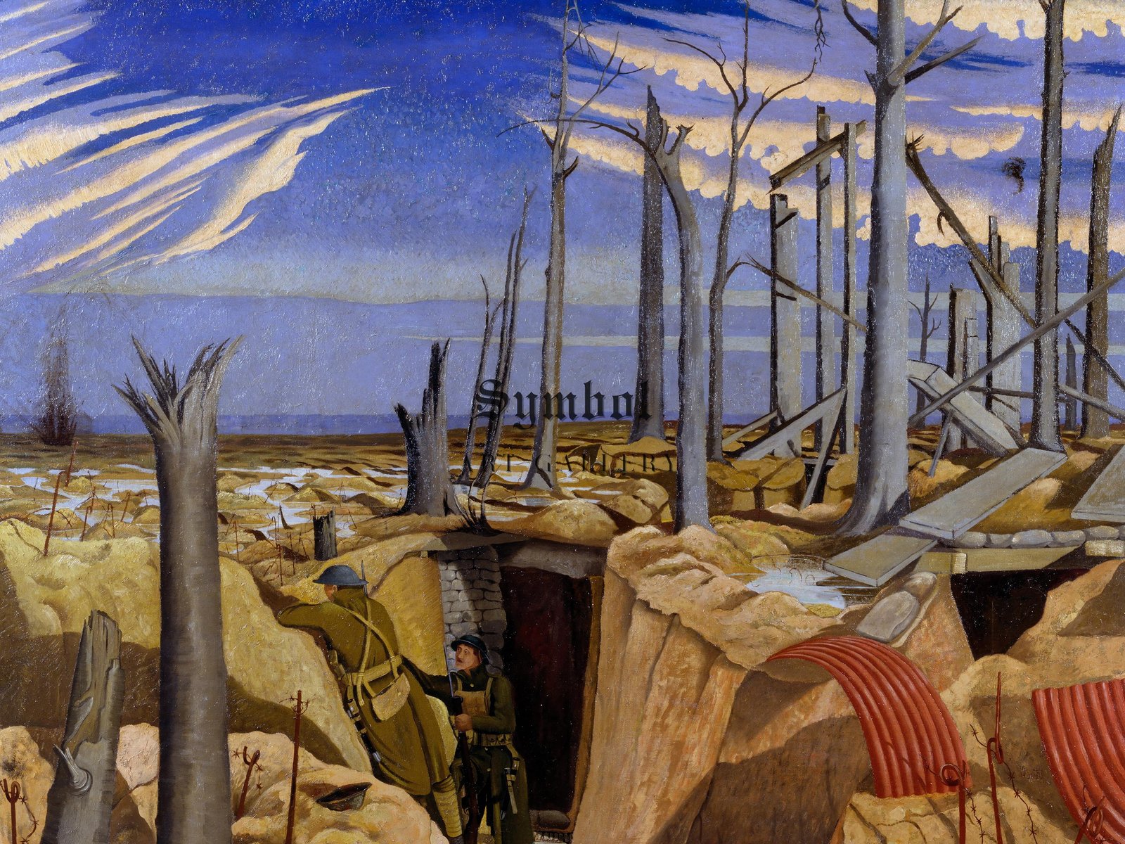 Oppy Wood Evening by John Nash, 1918, Realism and Naturalism, fine art print