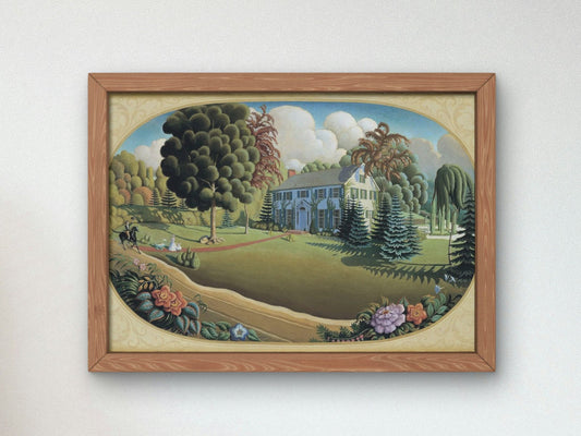 Overmantel Decoration by Grant Wood, 1930, Art Deco and American Modernism, fine art print