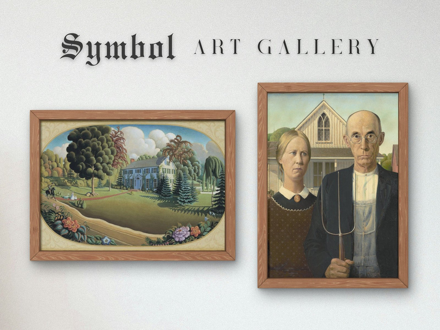 Overmantel Decoration by Grant Wood, 1930, Art Deco and American Modernism, fine art print