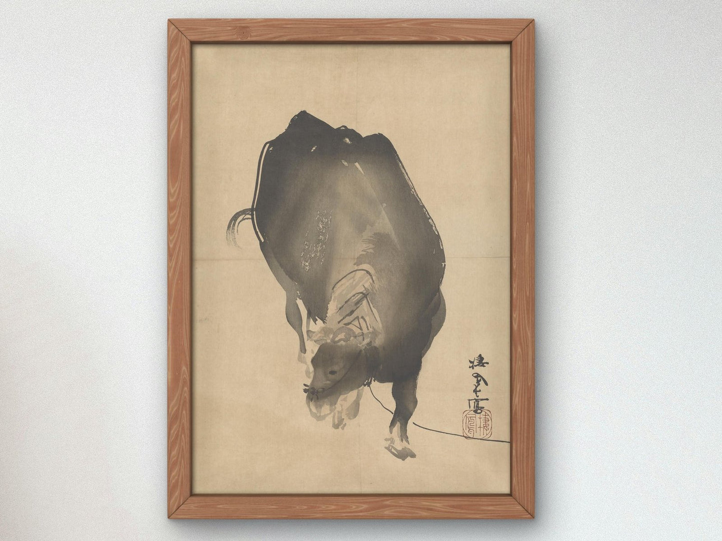 Ox by Takeuchi Seihō, 1901, Japanese Woodblock Prints, fine art print