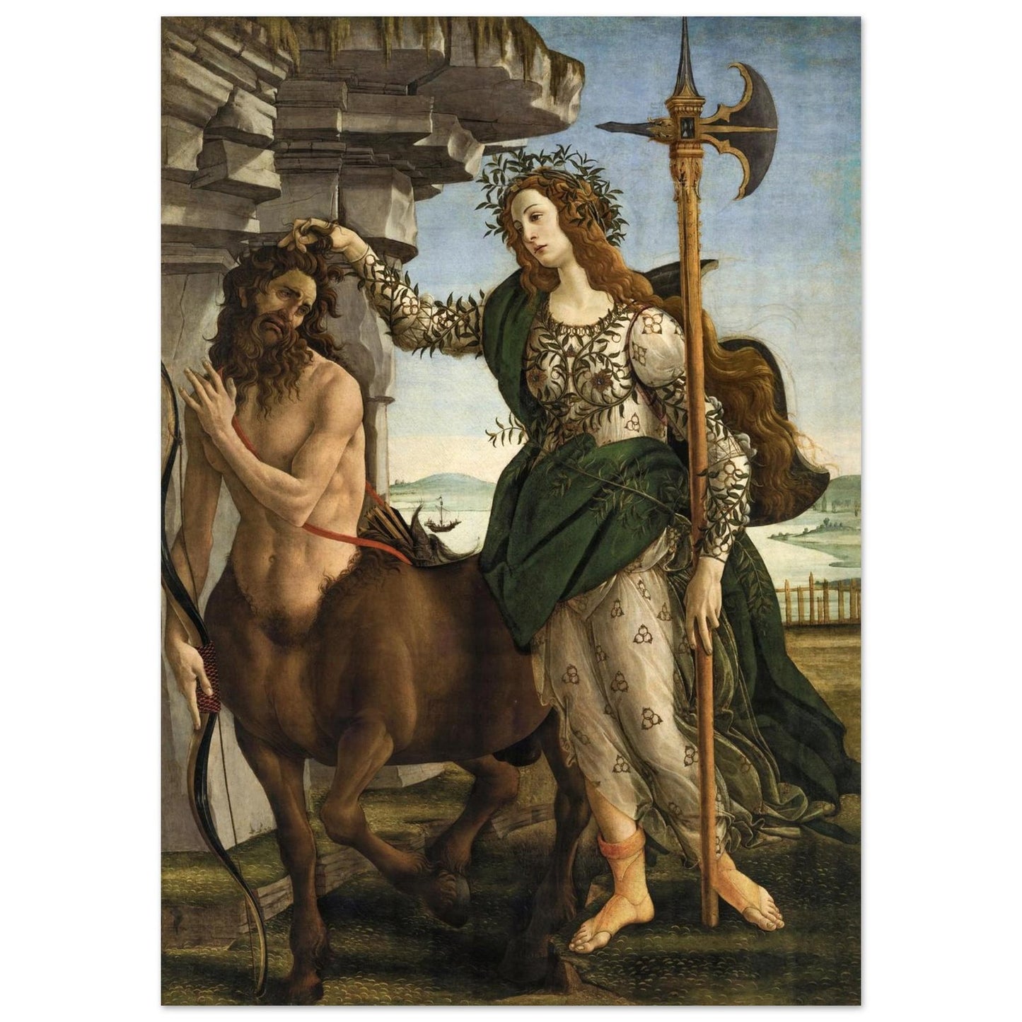 Pallas and the Centaur by Sandro Botticelli, 1482, Renaissance, fine art print