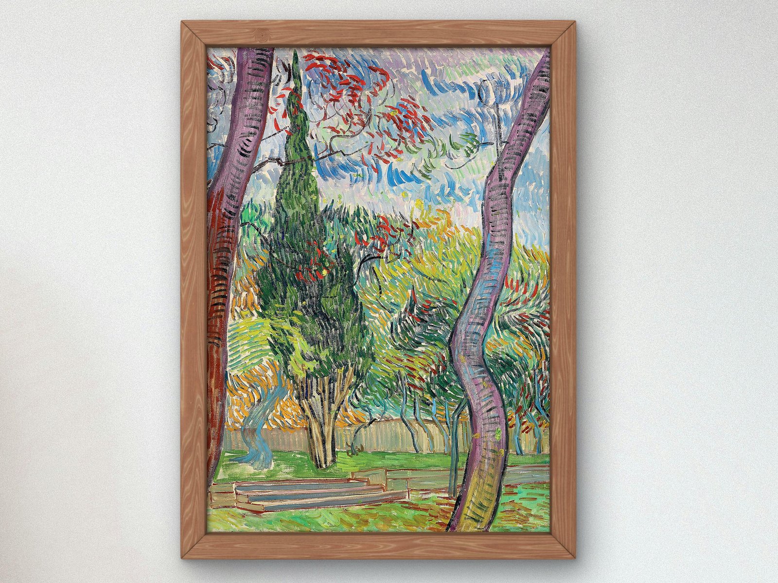 Parc de l'hôpital Saint-Paul by Vincent van Gogh, 1889, Post-Impressionism, fine art print