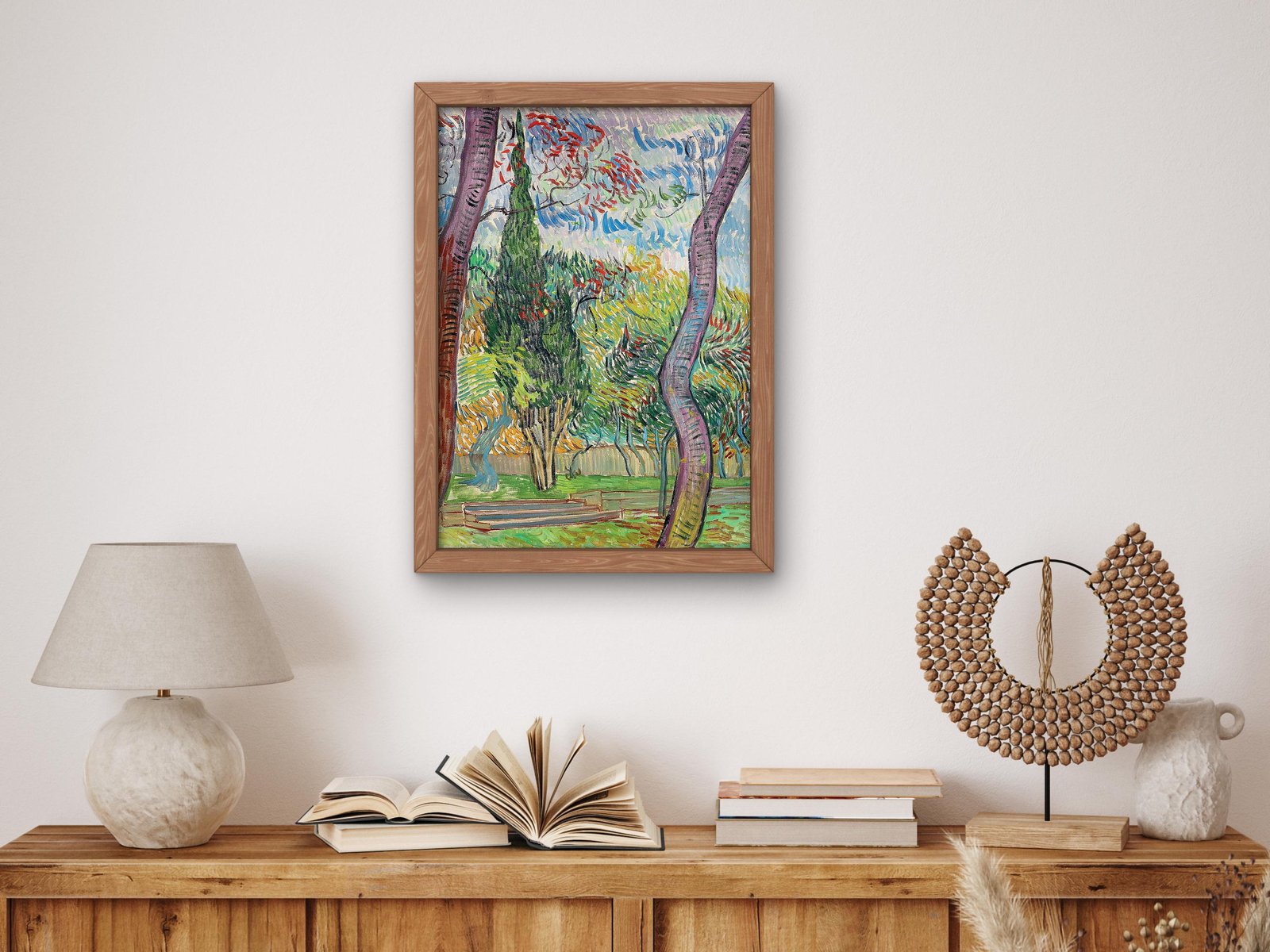 Parc de l'hôpital Saint-Paul by Vincent van Gogh, 1889, Post-Impressionism, fine art print