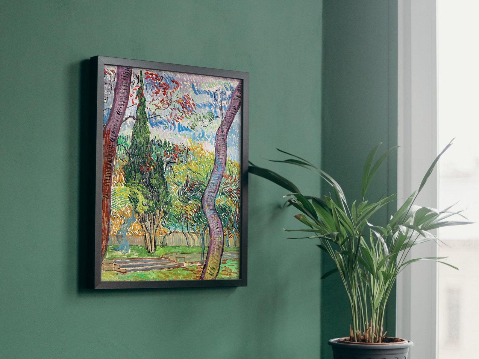 Parc de l'hôpital Saint-Paul by Vincent van Gogh, 1889, Post-Impressionism, fine art print