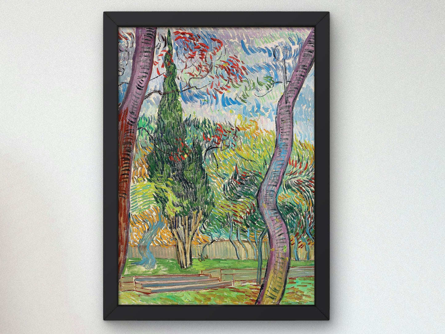 Parc de l'hôpital Saint-Paul by Vincent van Gogh, 1889, Post-Impressionism, fine art print