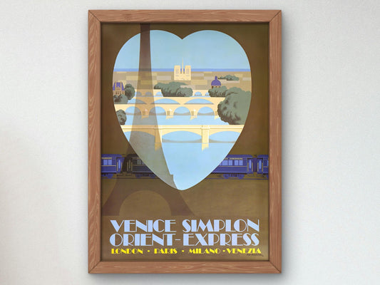 Paris Venice Simplon Orient Express by Pierre Fix-Masseau, 1930, Art Deco, fine art print