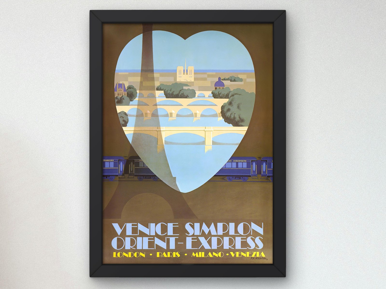 Paris Venice Simplon Orient Express by Pierre Fix-Masseau, 1930, Art Deco, fine art print