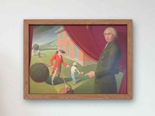 Parson Weems' Fable by Grant Wood, 1939, American Regionalism, fine art print