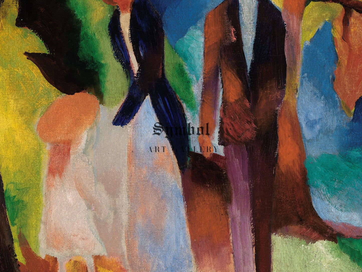 People by the Blue Lake by August Macke, 1913, Expressionism and Fauvism, fine art print