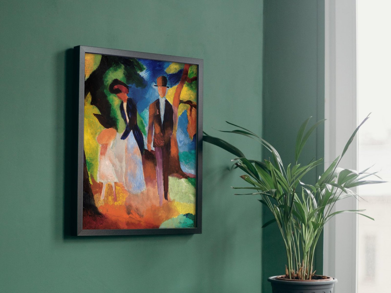 People by the Blue Lake by August Macke, 1913, Expressionism and Fauvism, fine art print