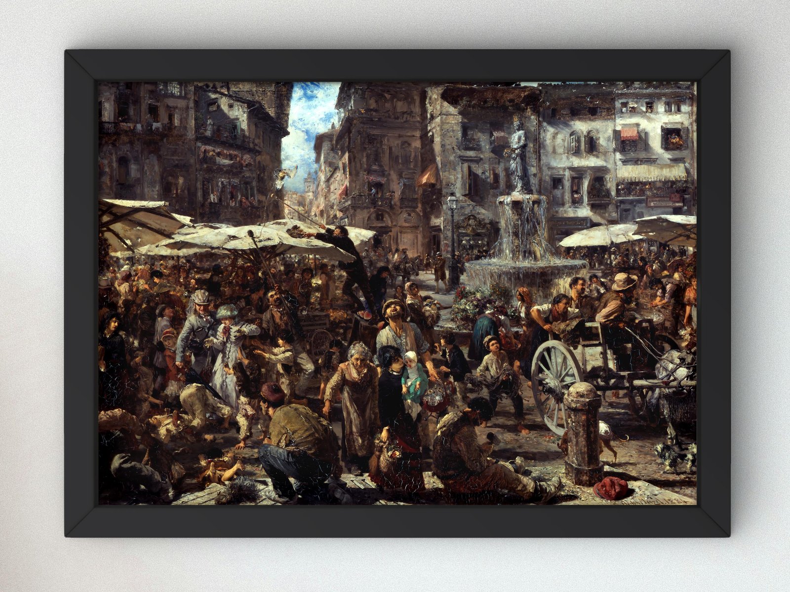 Piazza d'Erbe in Verona by Adolph von Menzel 1884, Realism and Naturalism, fine art print